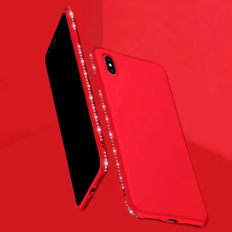 

For iphone X XS XR XS MAX case Soft Silicone Cover On for iphone 8 7 6 plus 5 5s se Luxury Diamond On back cover fundas