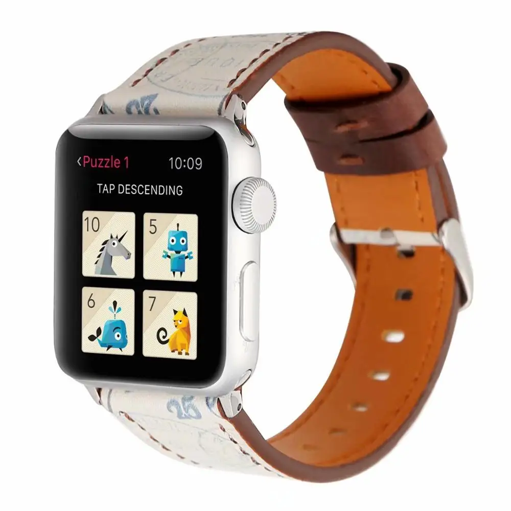 Кожаный спортивный ремешок для Apple watch band 4 5 44/40 мм Сменные аксессуары часов iwatch