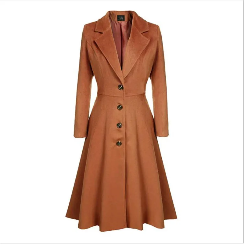 

2019 spring autumn women trench coat slim waist single breasted turn-down collar england style trench outerwear female overcoat