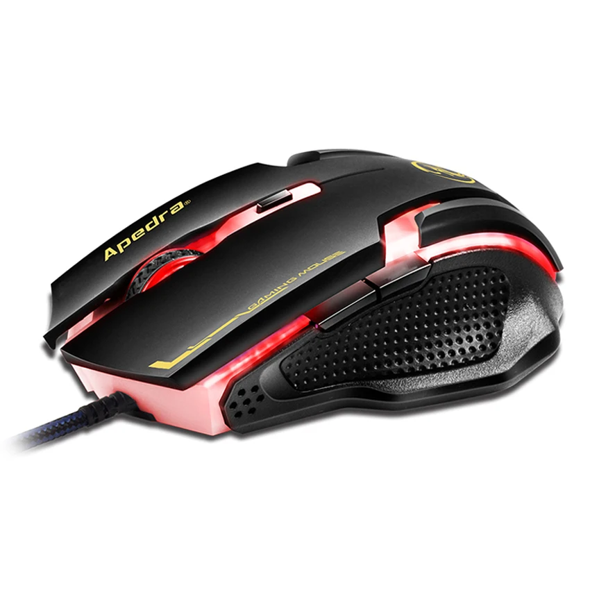 APEDRA 3200DPI Gaming Mouse USB Wired Mouse Adjustable Ergonomics Mouse Mice for PC Computer Laptop