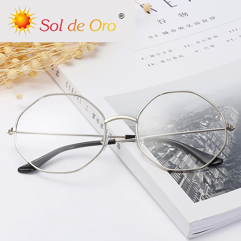 Оправа для очков SOL DE ORO Мужская/Женская многоугольная модные зеркальные плоские