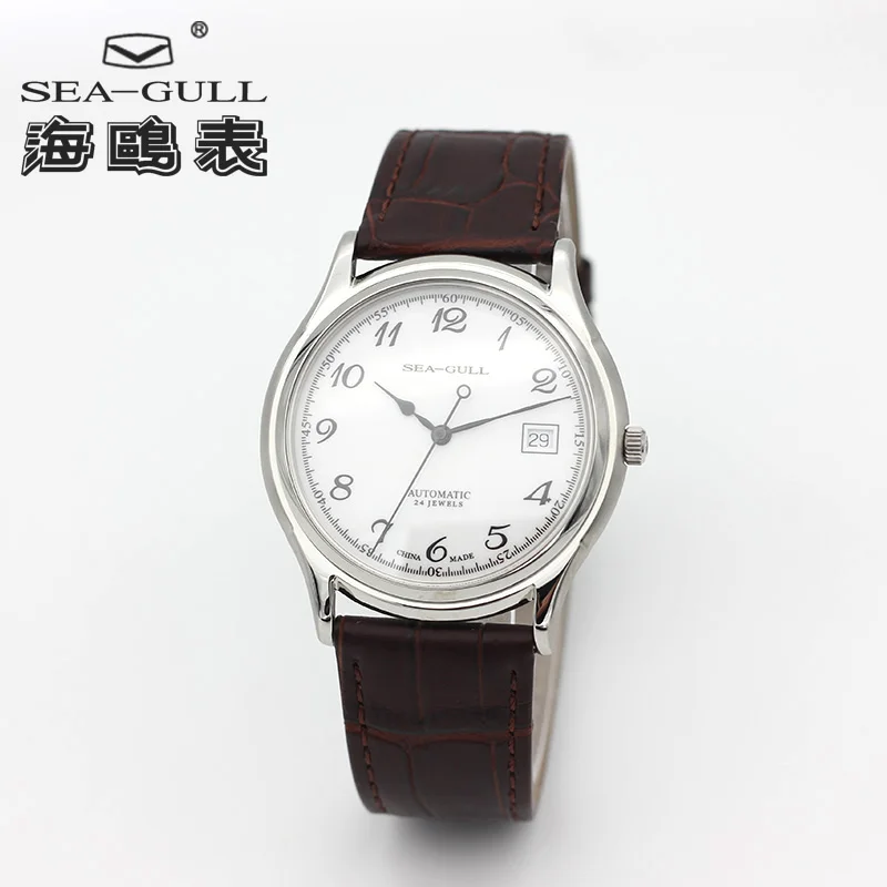 

Seagull Ultra Thin 9mm Thick Classic 3 Hands Self-winding ST1812 Movement Auto Date Automatic Men's Dress Watch 819.332