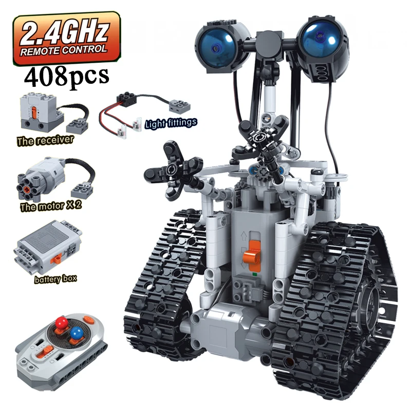 

MOC Classic Robot Remote Control 2.4GHz Legoing Technic with Motor Box 408pcs Building Blocks Bricks Creator Toys for Children
