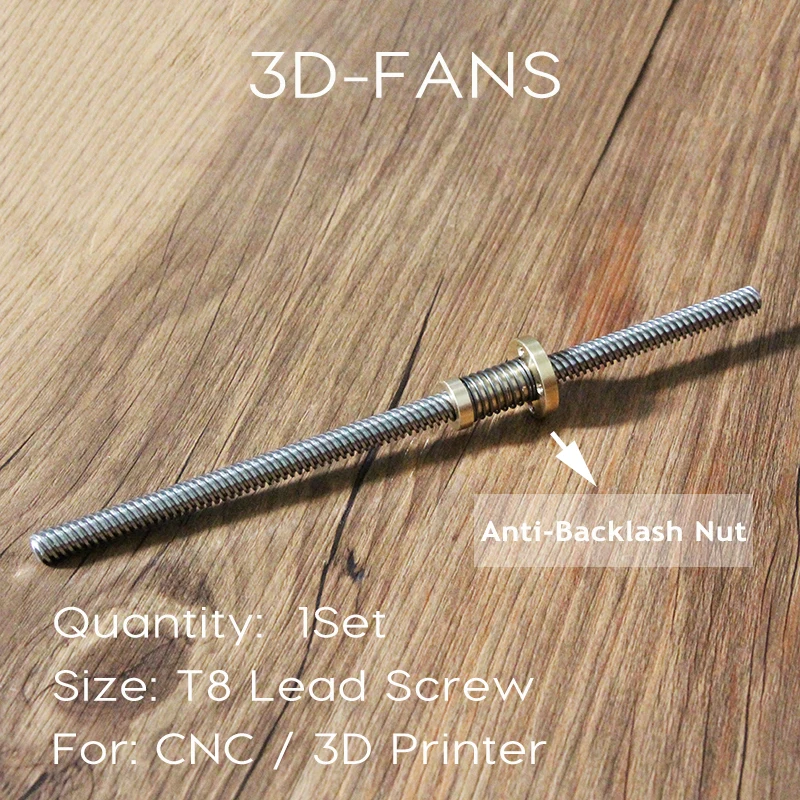 1 مجموعة THSL-300-8D 100/200/300/350/400/500 ملليمتر الرصاص المسمار شبه منحرف + T8 مكافحة رد فعل عنيف الربيع تحميل الجوز ل CNC و 3D طابعة