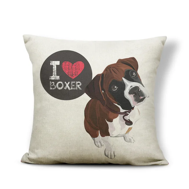 Lovely Bull Terrier Beagle Cushion Covers Boston Terrier Boxer Dog Pillow Cases Bulldog Cat Chihuahua Doberman Home Decor 3