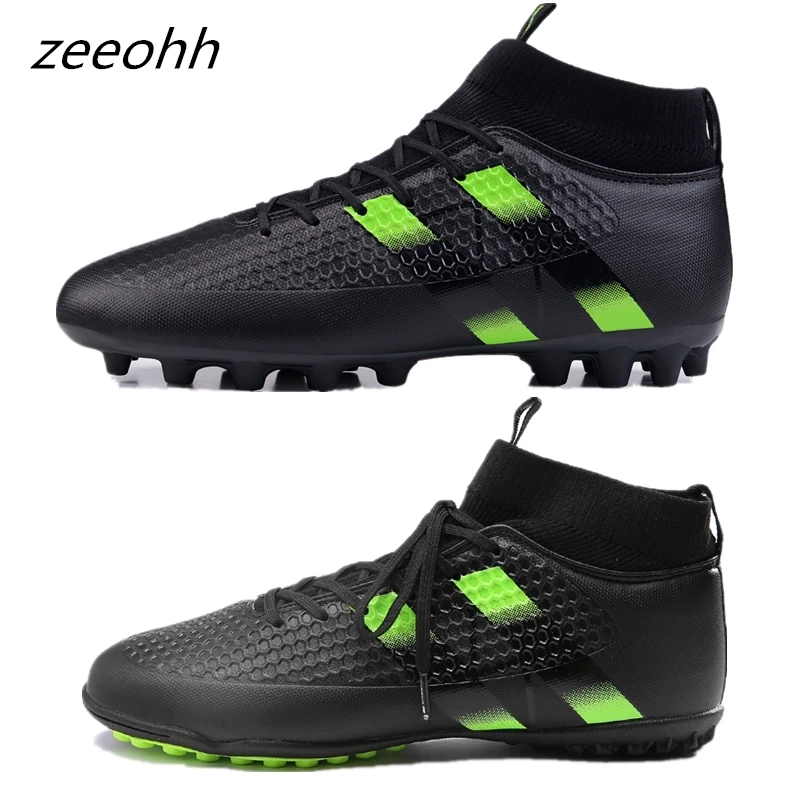 Zeeohh جديد سبايك لكرة القدم أحذية كرة القدم عالية الكاحل الرجال كلاب لرفع الأثقال أحذية كرة القدم superfly المرابط الأصلية futzalki كرة القدم رياضية