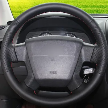 

Top Leather Steering Wheel Hand-stitch on Wrap Cover For Jeep Compass 2006-2010 Old Patriot 2007-2010