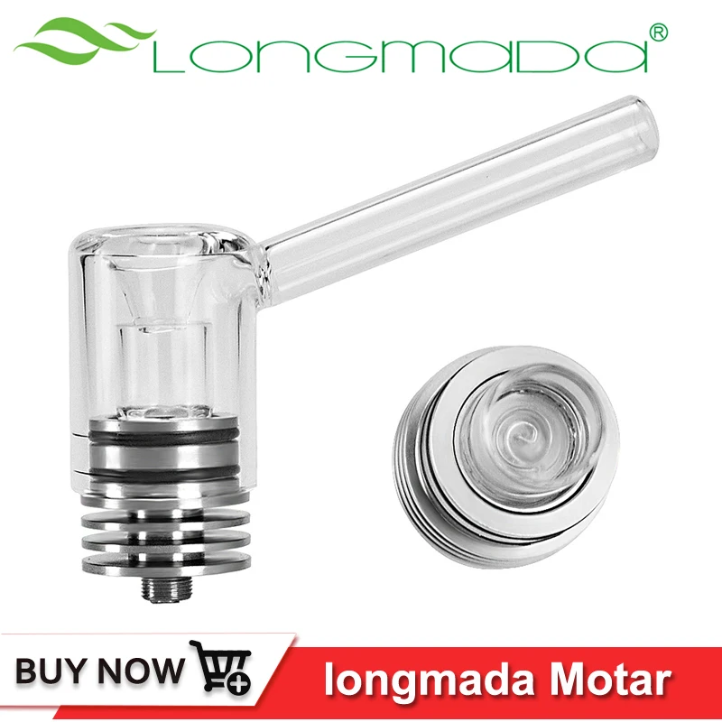 Longmada Motar Wax Vape Tank Quartz Coilless Atomizer glass mouthpiece