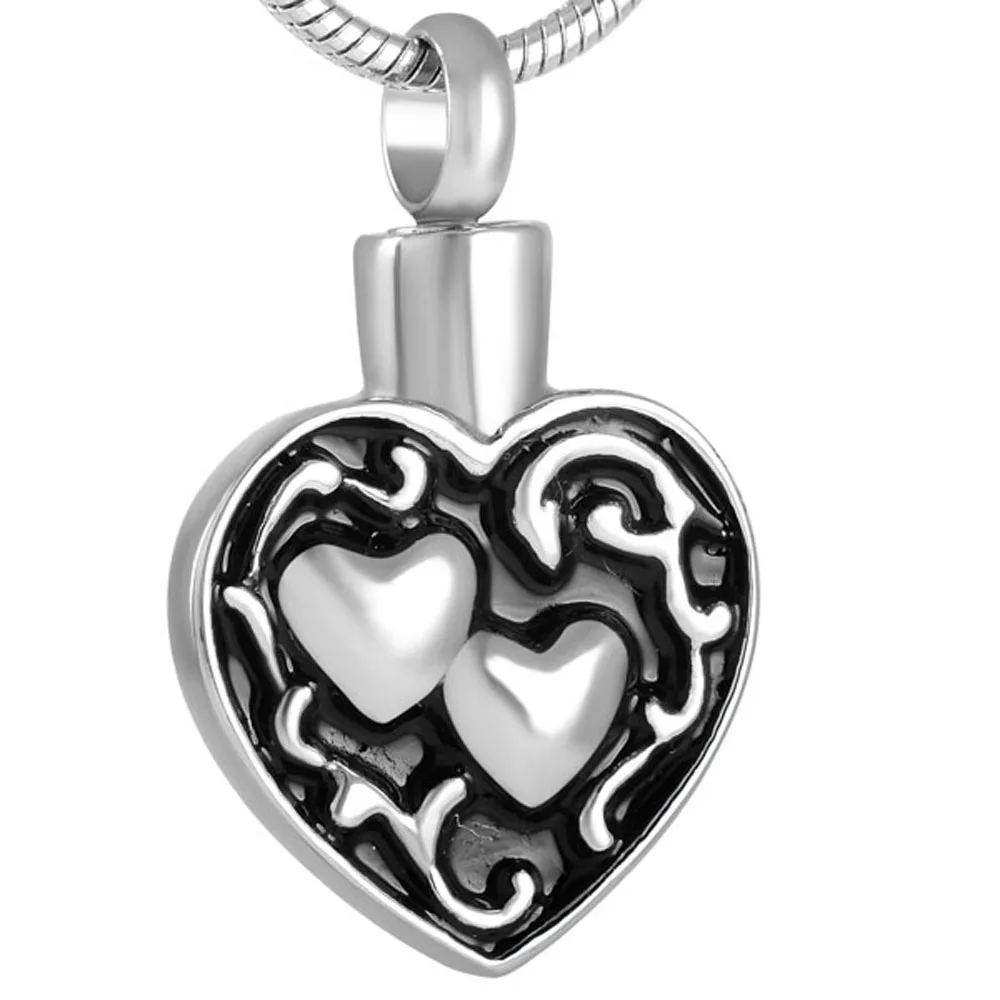 MJD8539 Discount !!! Big Sale 50% Off Heart Shape Hollow Double Urn Memorial Keepsakes Cremation (pendant only) | Украшения и