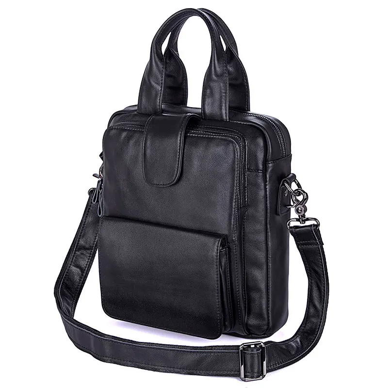 

Nesitu Vintage Black 100% Guarantee Genuine Leather Men Messenger Bags Man Briefcase for 12.9'' ipad Male Portfolio M7266