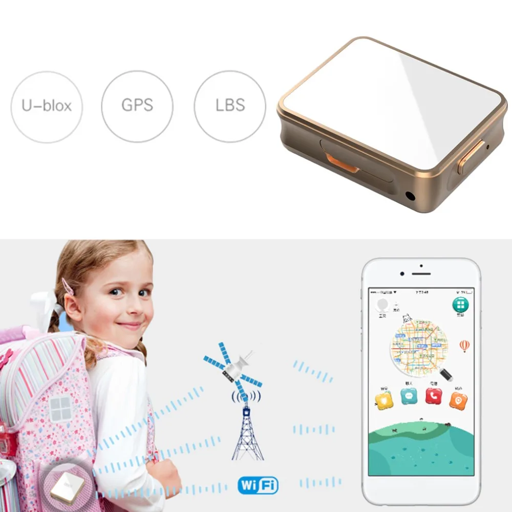 

K8 Professional Anti-theft Anti-lost Alarm Locator For Bicycle Family Telephone Alarm Device For Old Man Children Kids Golden