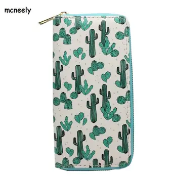 

New Lovely Famous Brand Long Wallet Cactus Pattern Women Wallets Female Clutch Purse Wallet For Women Purse Card Holders