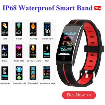 

Smart Bracelet IP68 Waterproof Fitness Tracker Smartband Sport Remote Control Color Screen Smart Wristband for Android iOS Phone