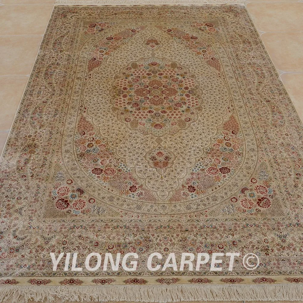 Yilong 6'x9' ручной работы Традиционный Ковер vantage бежевый персидские восточные ковры китайский(0976