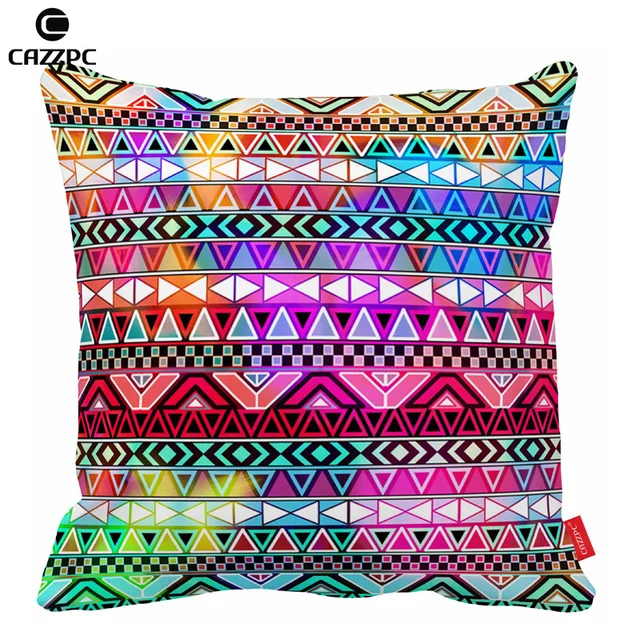 Purple Pink Neon Bright Andes Abstract Geometric Bohemia Print Purple Pink Neon Bright Andes Abstract Geometric Bohemia Print Cushion Covers Decorative Pillow Cases Home Decor
