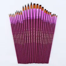 12/24PCS Artist Different Size Fine Nylon Hair Paint Brush Set for Watercolor Acrylic Oil Painting Brushes Drawing Art Supplies 24pcs set drawing paint acrylic paint tube set nail art painting drawing tool for artist kids diy design