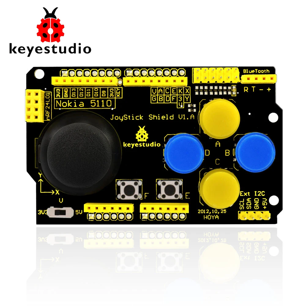 Free shipping ! Keyestudio JoyStick Shield PS2 for Arduino nRF24L01 Nk 5110 LCD I2C