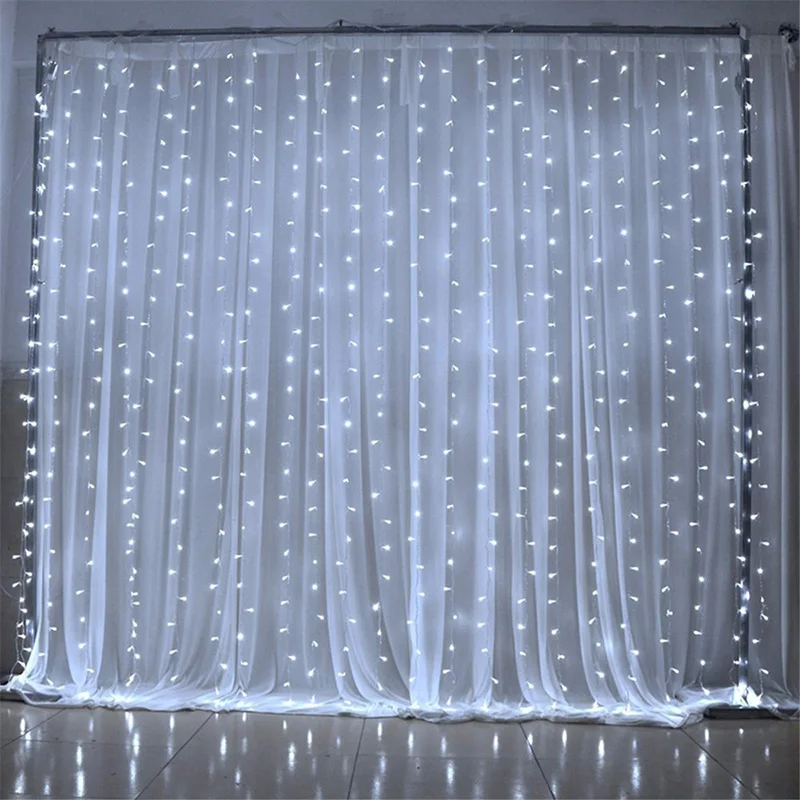 Led Curtain Fairy String Light 3M*3M 448Led Icicle Waterfall Lighting Holiday Lights Party Christmas Wedding Decoration 110/220V