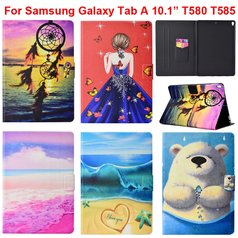 Защитный чехол с отделением для карт Samsung Galaxy Tab A 10 1 дюйма T580 SM-T585C | Компьютеры и