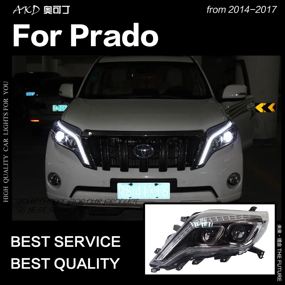 AKD автомобильный Стайлинг для Toyota Prado LC150 светодиодный фонарь 2013- Prado светодиодный DRL Hid головной фонарь Ангел глаз биксеноновый луч аксессуары