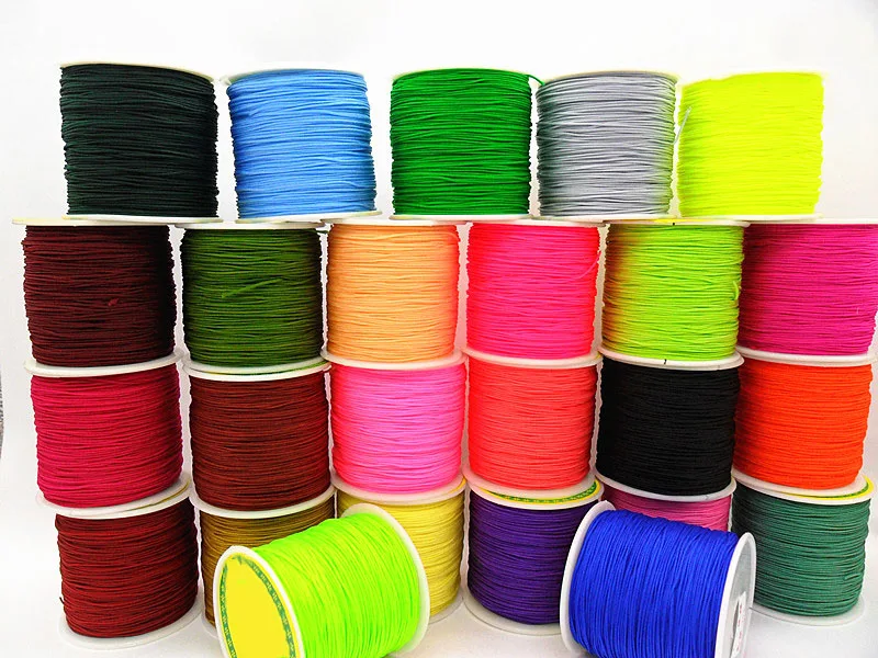 

U Pick ! Nylon Thread+0.8mm Rattail Braid Nylon Cord+Jewelry Accessories Macrame Rope Bracelet String+100m/roll