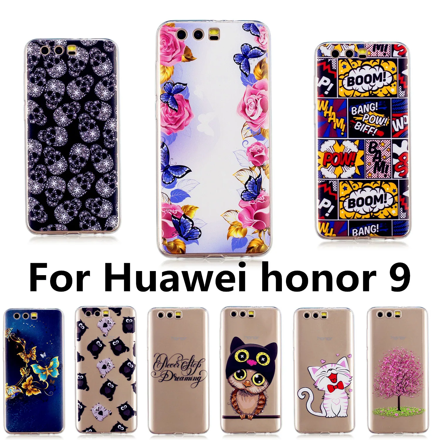 for huawei case honor9 back covers Skin Coque Bumper honor 9 glory9 TPU soft silicone cases glory capa bgas |
