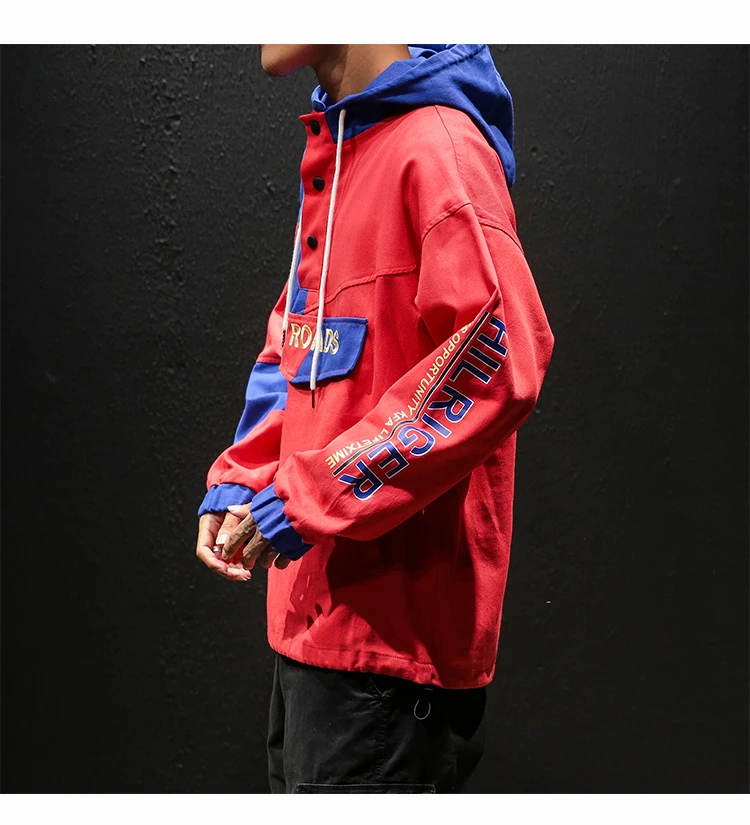 Windbreaker Jacket Men Pullover Hoodie  (15)