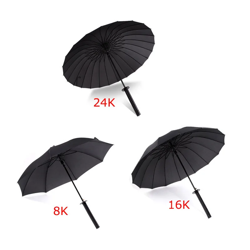 Dropshipping Samurai Sword Umbrella Japanese Ninja-like Sun Rain Straight Umbrellas Long Handle Large Windproof