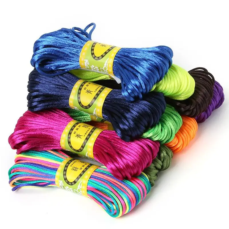 

Color Choice 2mm 20yards/lot Soft Satin Chinese Knot Thread Cord For DIY Bracelets Jewelry Making Accessories