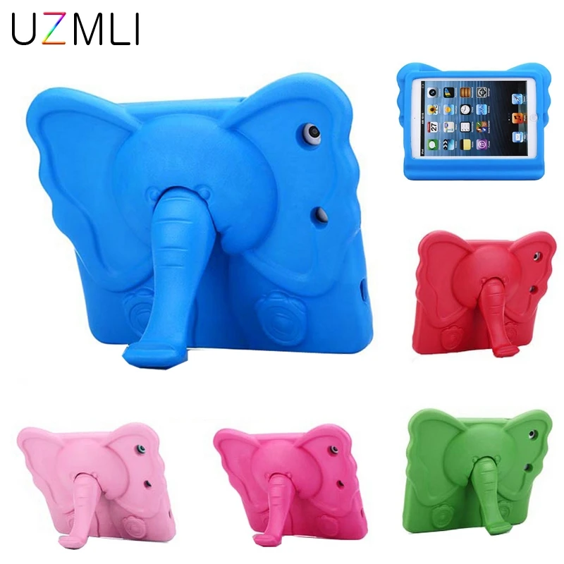 Для iPad mini 1 2 3 4 слон нос милый 3D мультфильм ручка стенд дети ударопрочный EVA пена