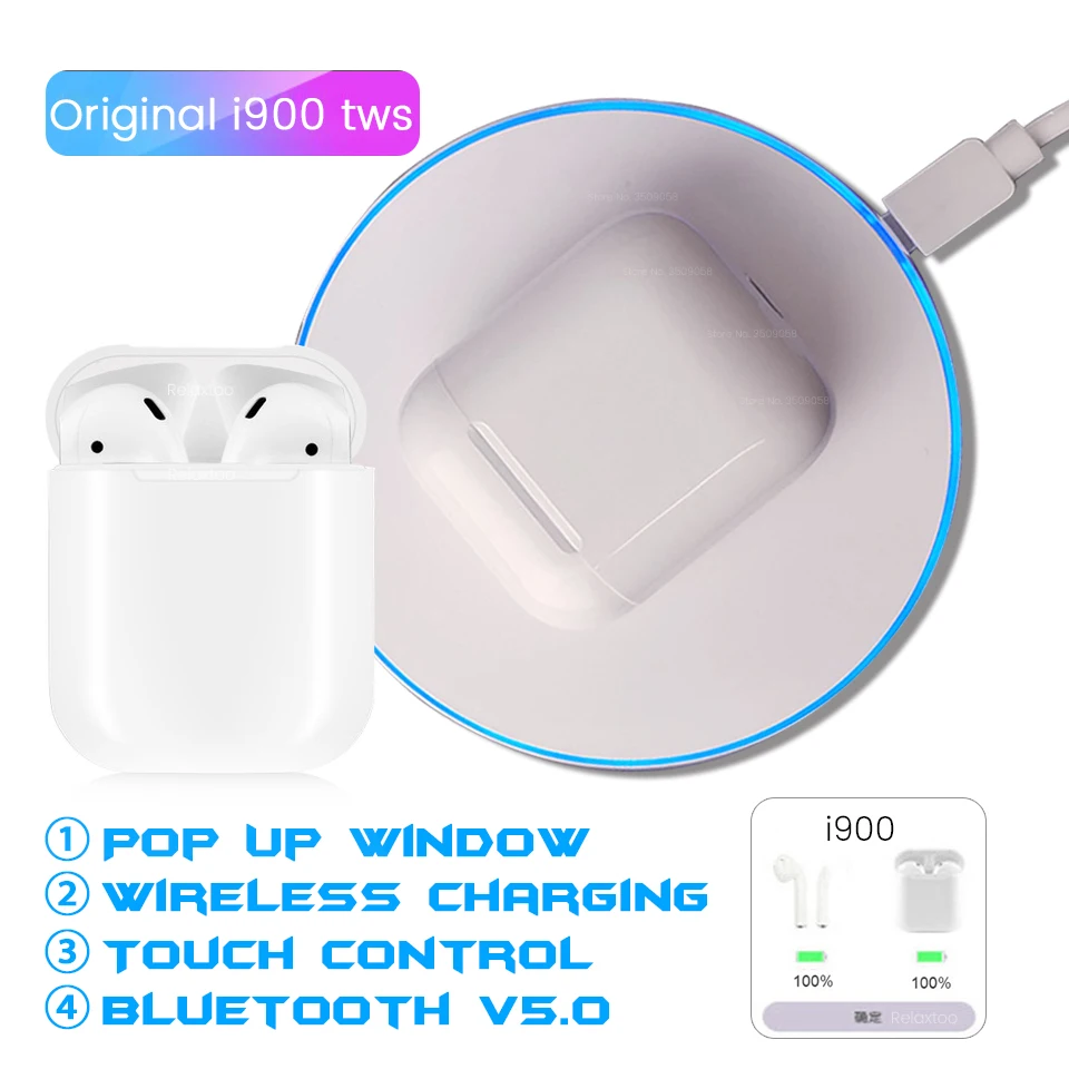 

i900 tws Pop Up Bluetooth Headset Wireless Earphone Touch Control Earbuds not 1:1 replica pk i10 i300 i500 i800 i1000 tws lk-te9