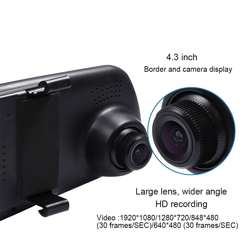 TOSPRA 4,3 samochodu kamera DVR Full HD 1080 P automatyczna kamery widok z tylu lustro kamera DVR Авто rejestrator Dashcam