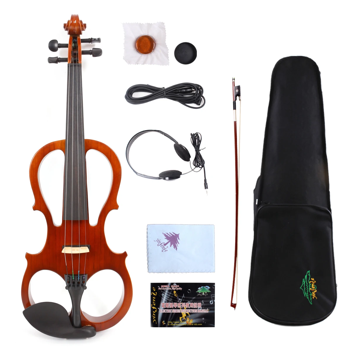 

Yinfente Brown Electric Silent Viola 15inch Woodden Body Sweet Sound Free Case Bow Rosin