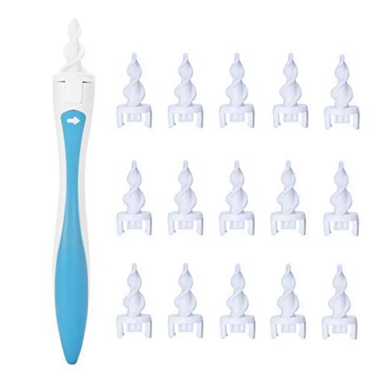 

Smart Silicone Ear Cleaner Spiral Rotating Earpick Swab Earwax Removal Health Care Tools With 16 Replacement Tips