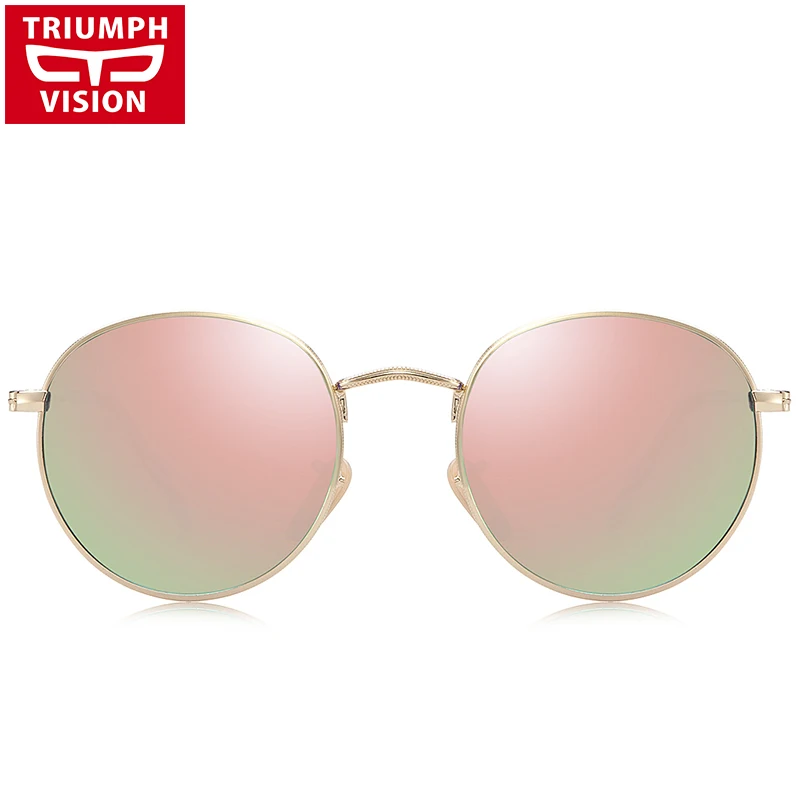 TRIUMPH VISION, винтажные круглые солнцезащитные очки, женские, поляризационные, серебристые, зеркальные, солнцезащитные очки для женщин, ретро бренд, Oculos Shades, женские, Новинка