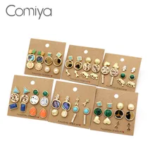 Comiya серьги-гвоздики для женщин узор Круглый сердце Геометрический слон акриловые амулеты серьга Brincos наборы Femme корейские ювелирные изделия