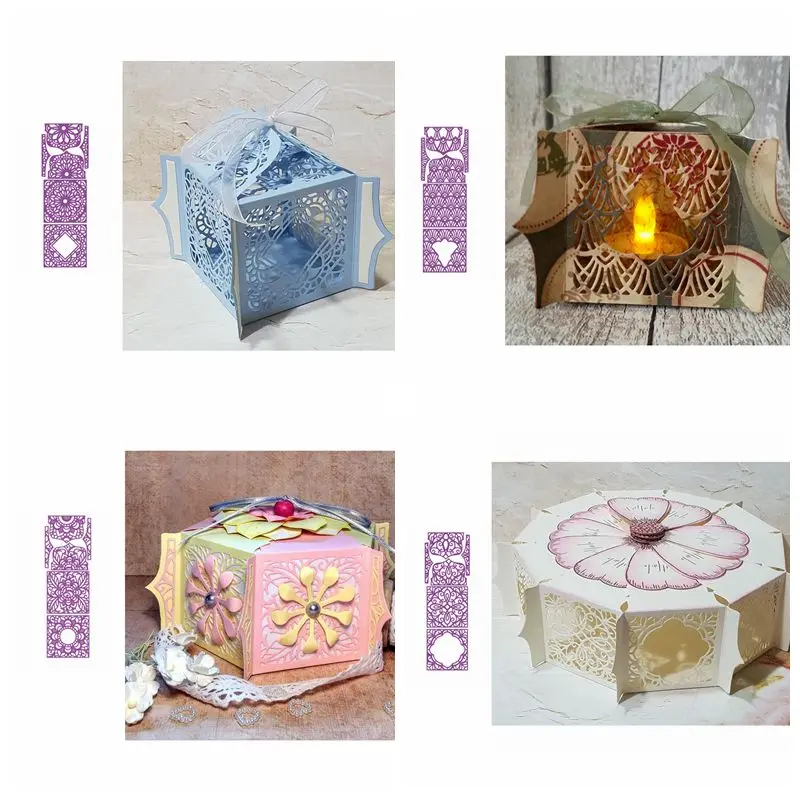 

Four Style Amazing Fold Box Metal Cutting Dies Crafts Card Album Embossing DIY Scrapbooking Templates Stencil New Dies 2019