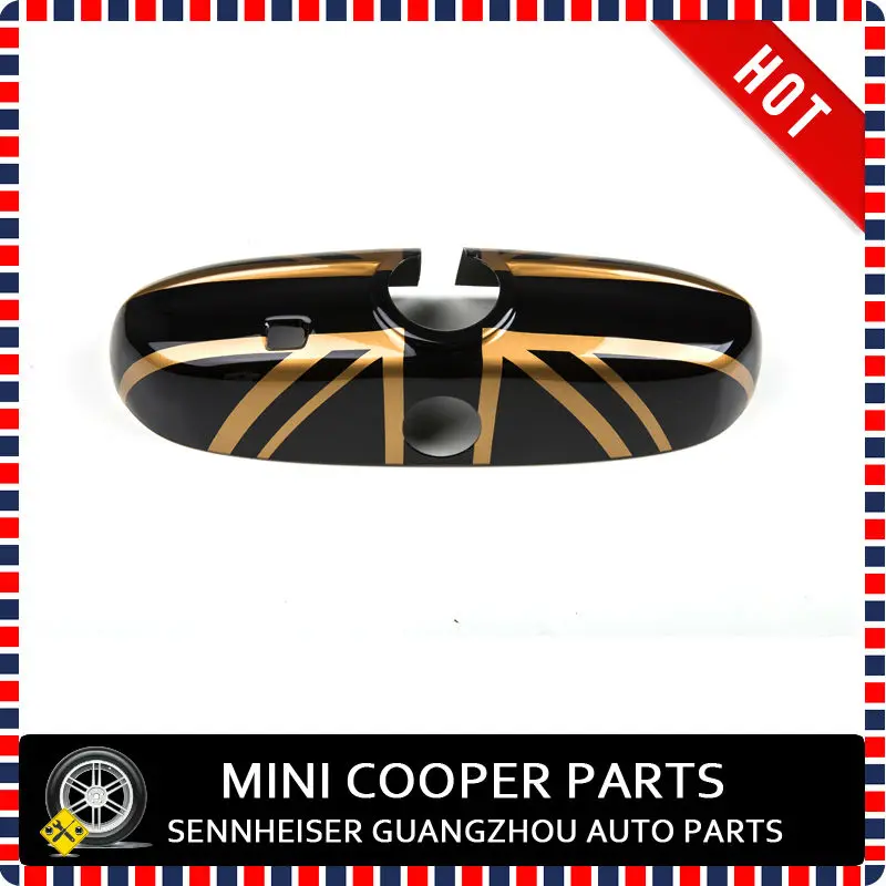 Последние mini cooper Gold Jack Стиль ABS Материал УФ-защитой внутреннее зеркало Крышка для mini cooper F56(1 шт./компл