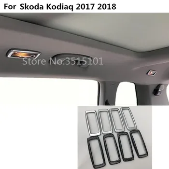 

Car ABS Chrome/Carbon Fibre Back Rear Tail Read Reading Switch Light Lamp Frame Trim Panel For Skoda Kodiaq 2017 2018 2019 2020
