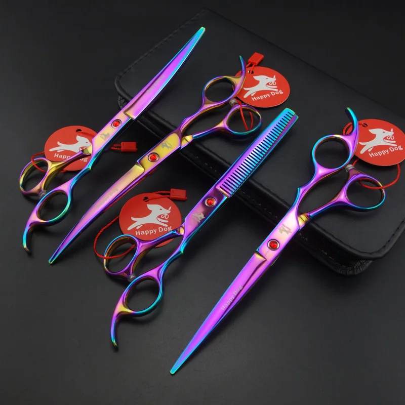 

7" Professional Pet Grooming Scissors,Straight scissors & Thinning scissors & up-Curvedscissors & down-Curved scissors D702