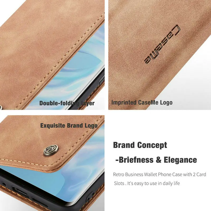 CaseMe Wallet Phone Case For Huawei P30 Magnetic 360 Retro Leather Credit Card Money Slot Back Cover For Huawei P30 Pro P30 lite