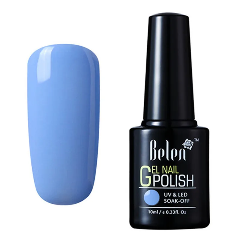 Belen 10 мл чистый фиолетовый синий серия УФ-гель для ногтей светодиодный светильник замочить от Vanish Эмаль лак для ногтей Гель-лак основа верхнее покрытие - Цвет: BU004