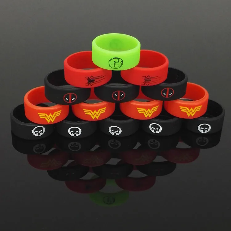 10pcs Spiderman silicon rubber band vape ring Non Slip rubber for
