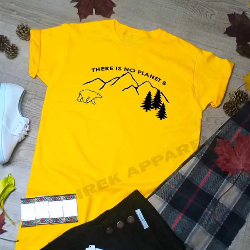 

There Is No Planet B Graphic T Shirt Women Causal Save The Earth T-shirt 90s Grunge Harajuku Tees Top Woman Clothing Drop Ship