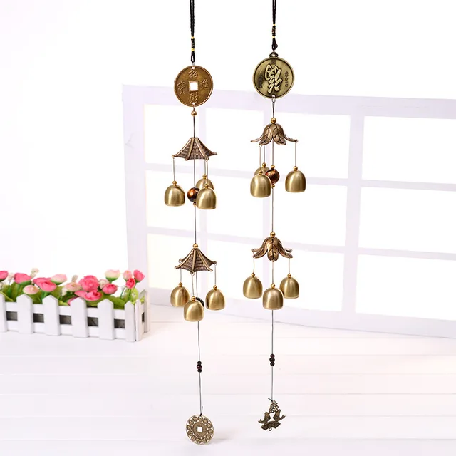 Chinese Oriental Lucky Wind Chime Metal Garden ornaments 6 Bells Alloy