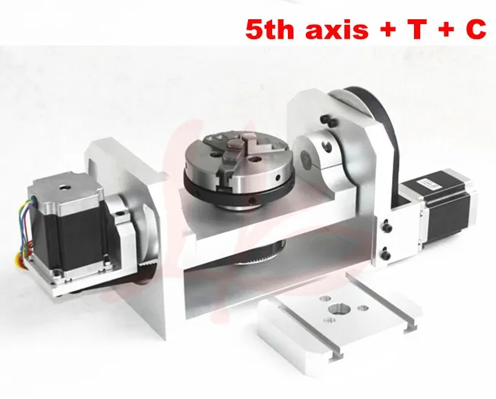 4th aixs/5th axis/aixs, ось вращения с патроном со столом для мини-фрезерного станка с ЧПУ/гравера