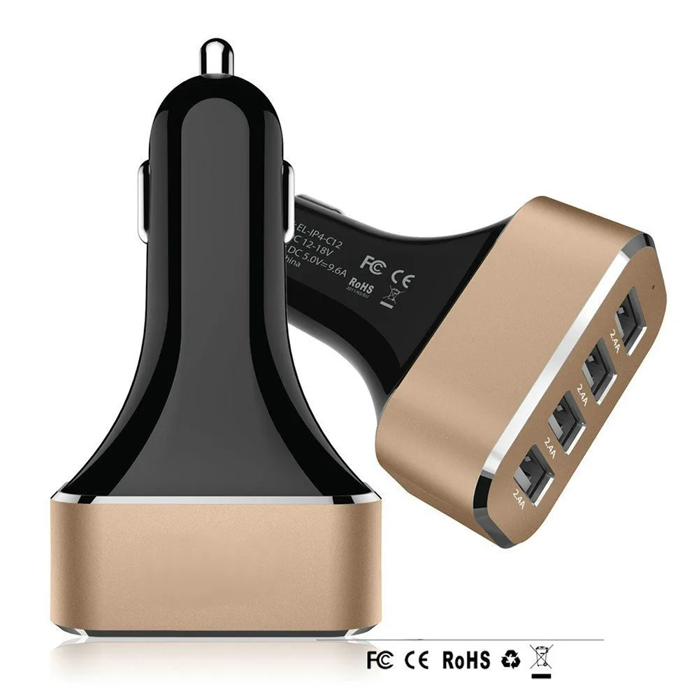 

9.6A 48W 4 USB Port Car Charger Cigarette Lighter For i-Phone i-pad Samsung Mobile Phone Charger For Travel For Smartphone