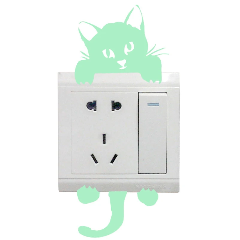 1PCS Glowing Cute Stickers Night Light Kawaii Multi Card Cartoon Green Creative Sticker Custom Stickers Material escolar Loop
