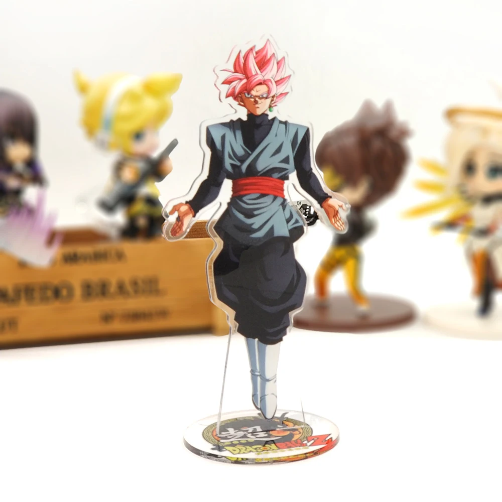 

Love Thank You Dragonball Z Son Goku Super Saiyan BLACK acrylic stand figure model double-side plate holder cake topper anime