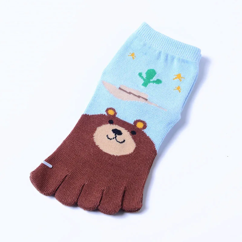 Детские хлопковые пять носок с пальцами s, принт с животными, носки с пальцами; Носки с рисунком из мультфильма для мальчиков и девочек носки для девочек дешевые вещи для детей здоровыми носок с пальцами От 3 до 12 лет - Цвет: C